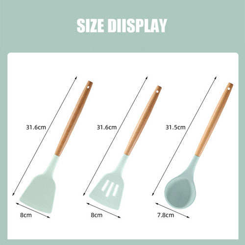 12pcs Kitchen Silicone Flexible Spatulas Cake Cream Scraper Cooking Baking Tool