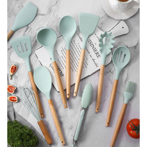 12pcs Kitchen Silicone Flexible Spatulas Cake Cream Scraper Cooking Baking Tool