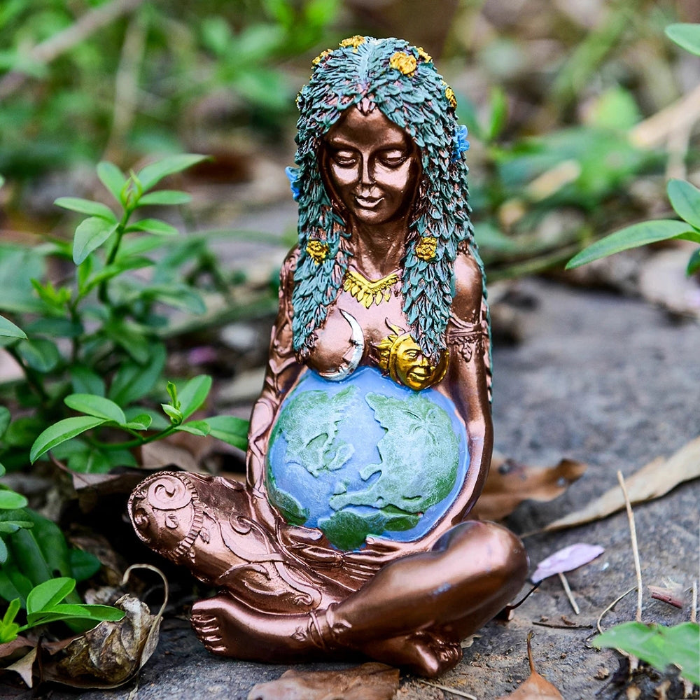 Millennial Gaia Mother Earth Goddess Art Statue Figurine for Home Decor Garden