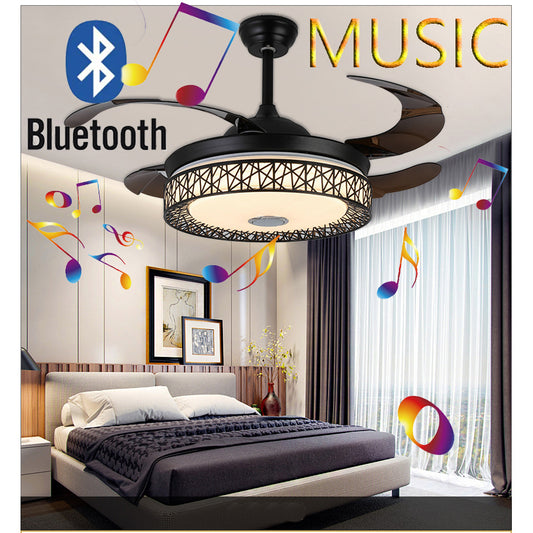 Maxkon 42 Inch Ceiling Fan with Light 3 Color MUSIC Remote Control Timer MUSIC