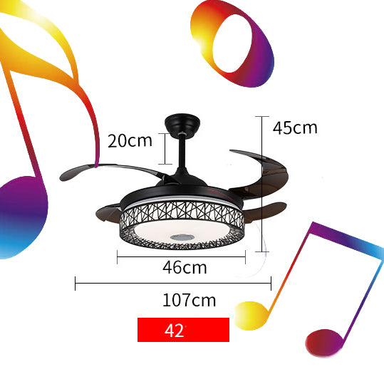 Maxkon 42 Inch Ceiling Fan with Light 3 Color MUSIC Remote Control Timer MUSIC