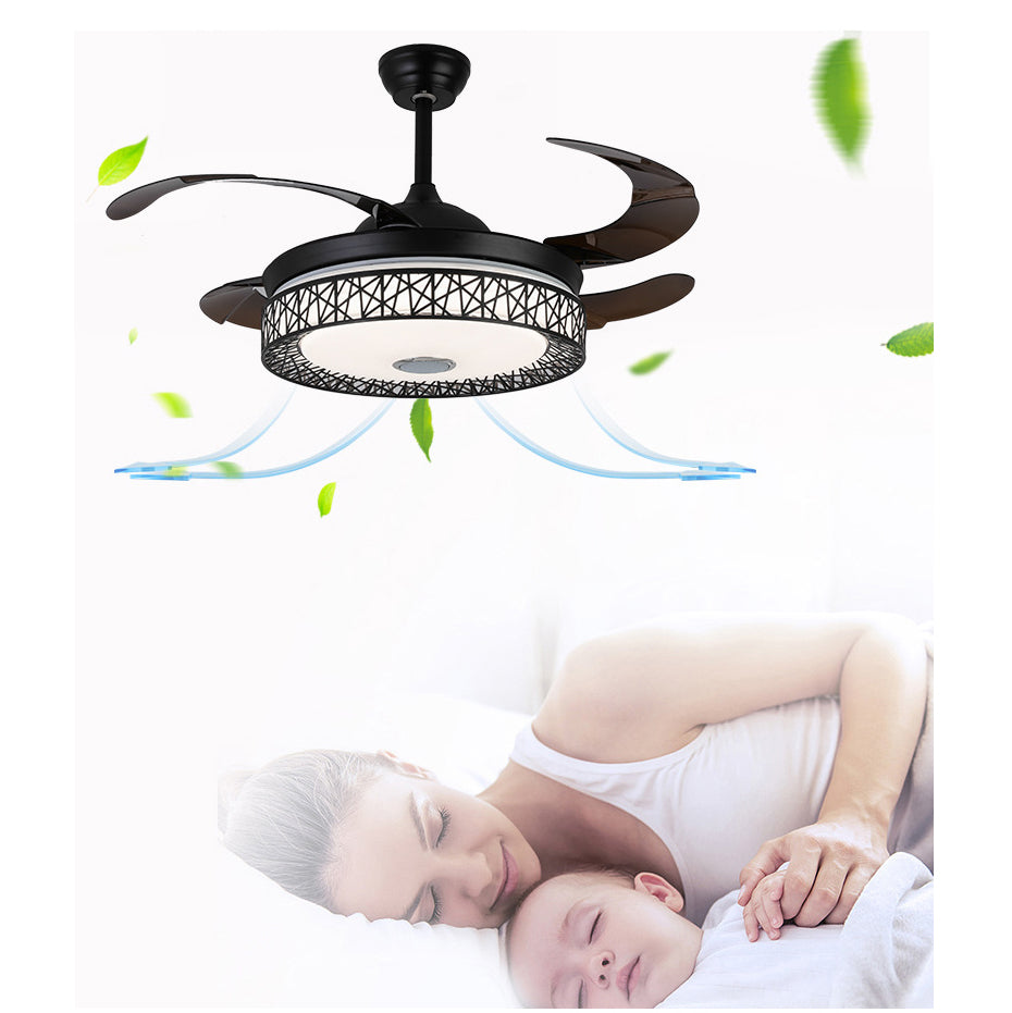 Maxkon 42 Inch Ceiling Fan with Light 3 Color MUSIC Remote Control Timer MUSIC