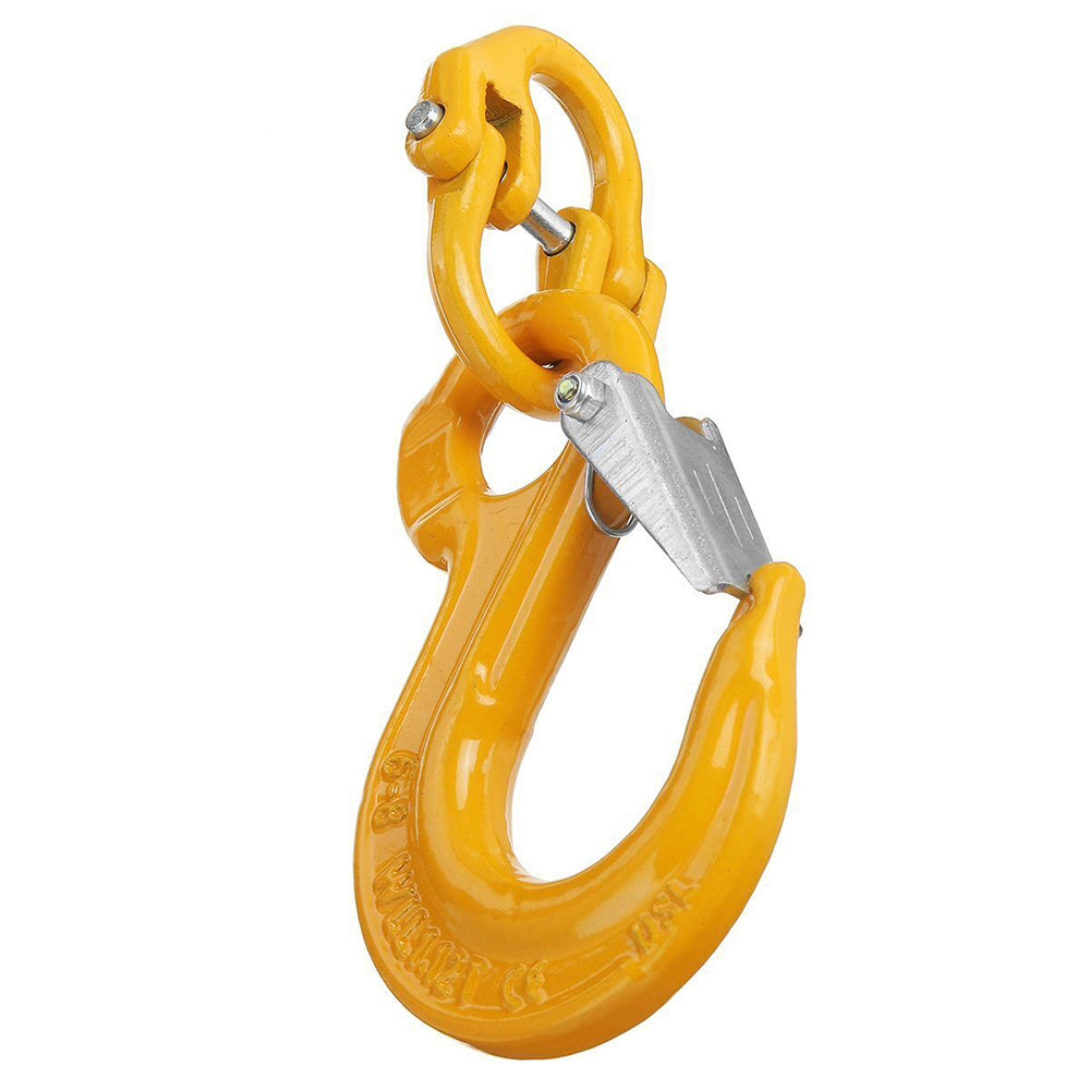 2X 8mm Eye Sling Hook + Hammer Lock Safety Chain Caravan Trailer Connecting Extend