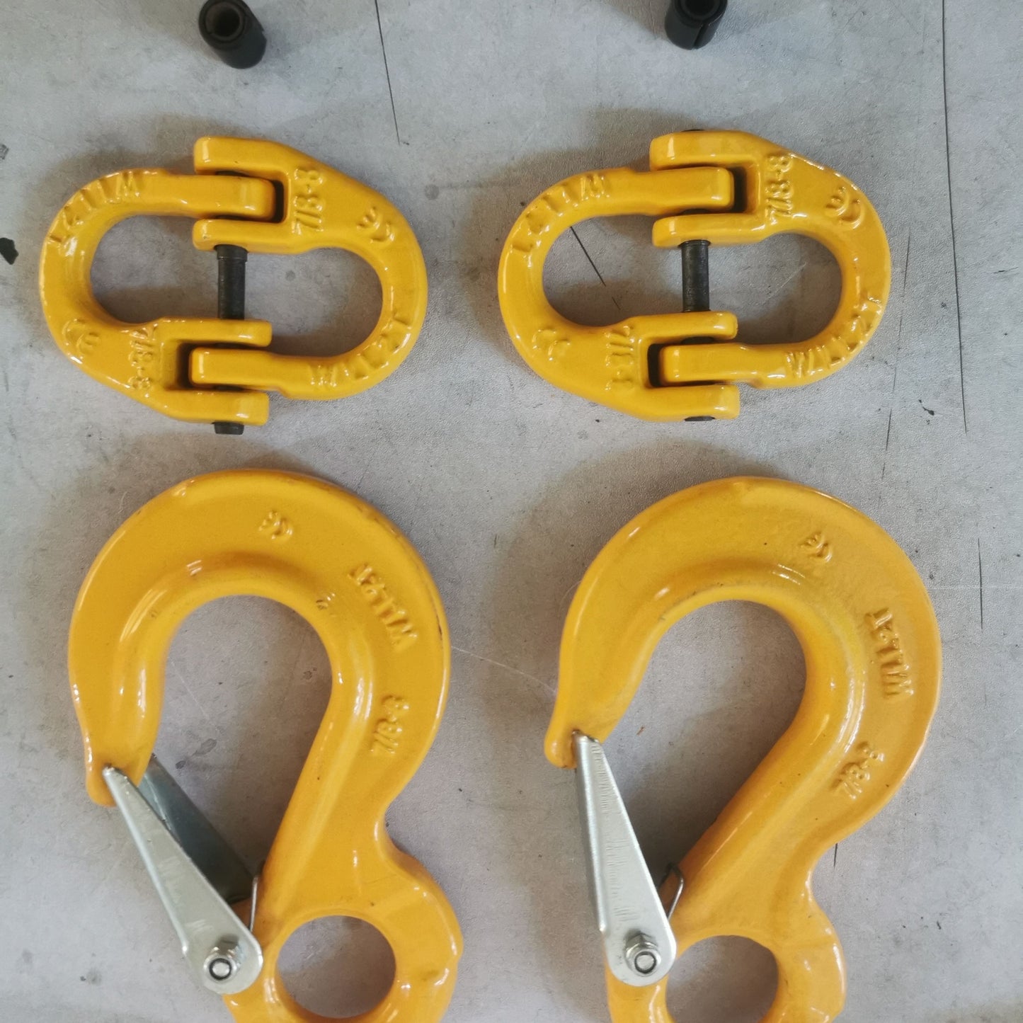 2X 8mm Eye Sling Hook + Hammer Lock Safety Chain Caravan Trailer Connecting Extend