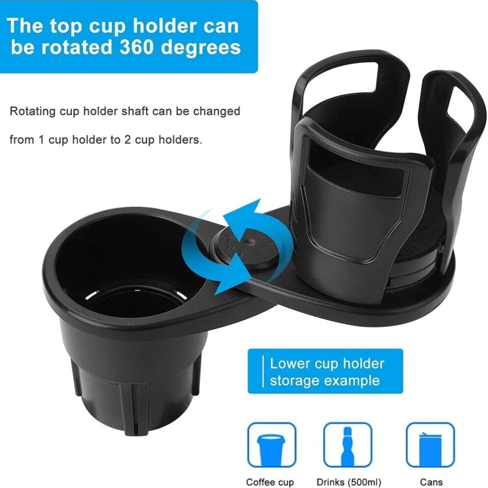 Adjustable 2in1 Car Seat Cup Holder Bottle Drink Coffee Storage Water Bottle AU