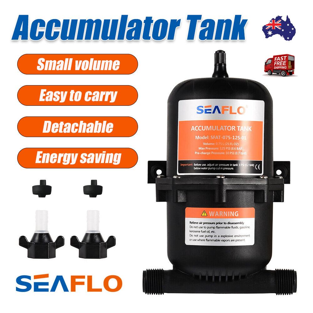 Boat RV Water Accumulator Tank Marine Pressurized Tank SEAFLO SFAT-075-125-01