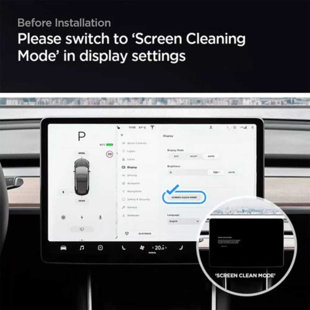 Tesla Model 3/Y Navigation Screen Tempered Glass Screen Protector Clear BD-High Definition Clear