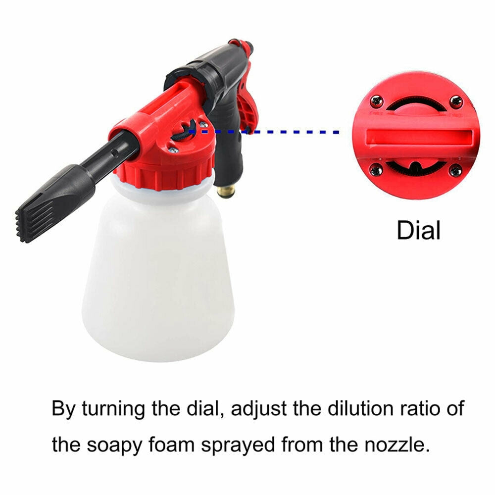 1L Snow Foam Lance Cannon Bottle Soap Gun Sprayer Hose For Car Pressure Washer