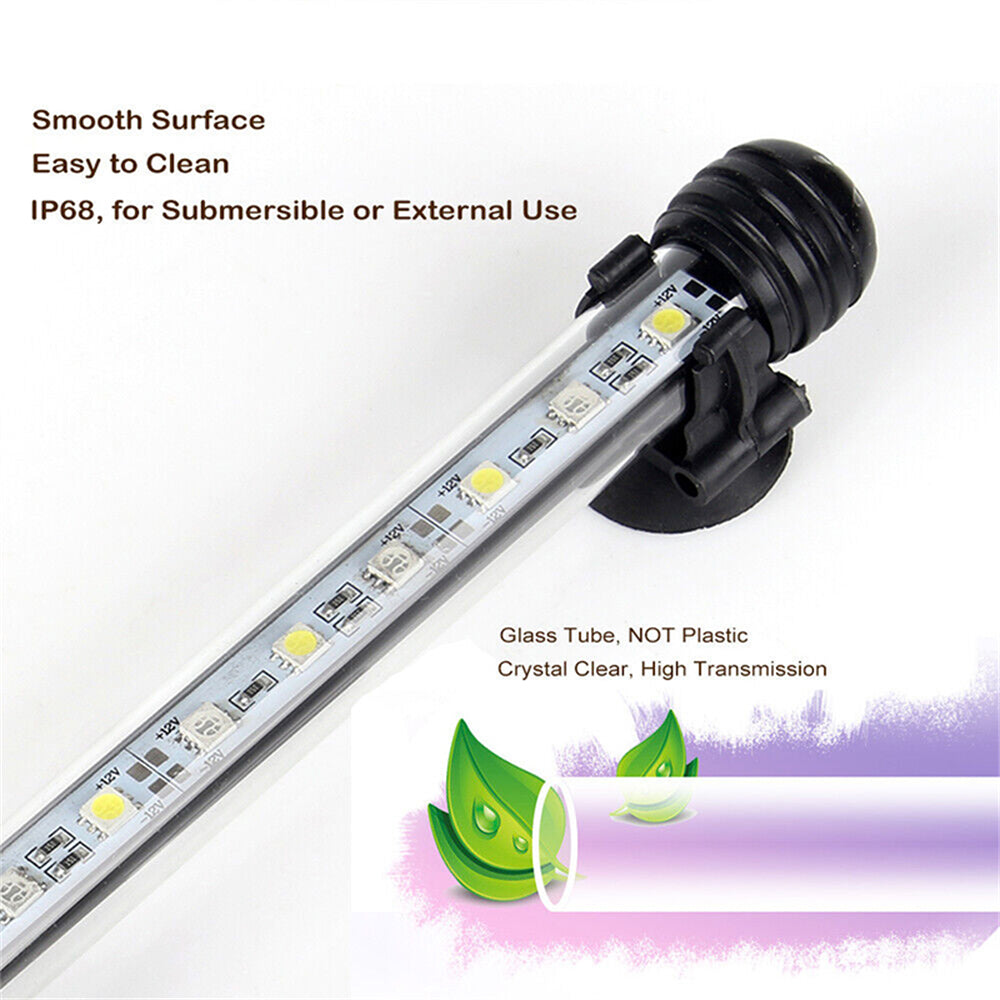 27 LED Aquarium Fish Tank LED Light Bar Lamp 48cm Pool Submersible Waterproof White Light