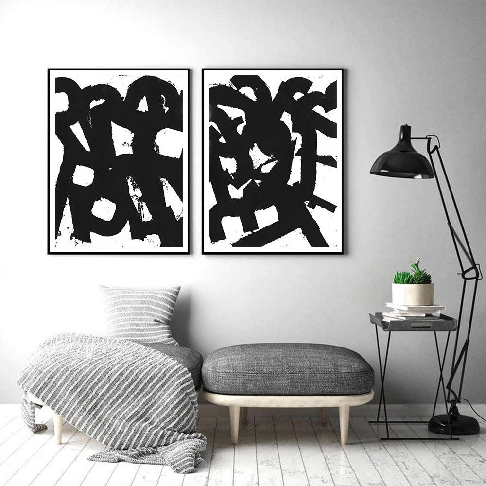 60cmx90cm Rock N Roll 2 Sets Black Frame Canvas Wall Art