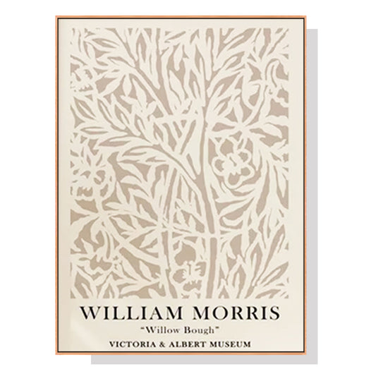 70cmx100cm William Morris Neutral Wood Frame Canvas Wall Art