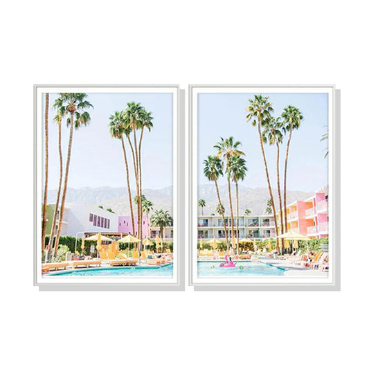 60cmx90cm Saguaro Hotel 2 Sets White Frame Canvas Wall Art