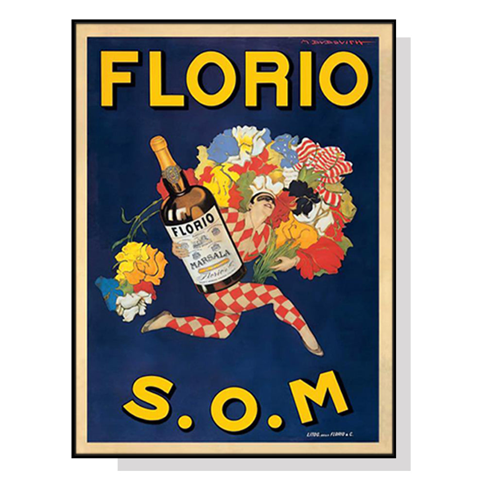 50cmx70cm Florio S.O.M Black Frame Canvas Wall Art