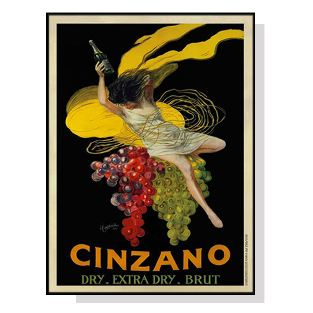 80cmx120cm Cinzano Black Frame Canvas Wall Art