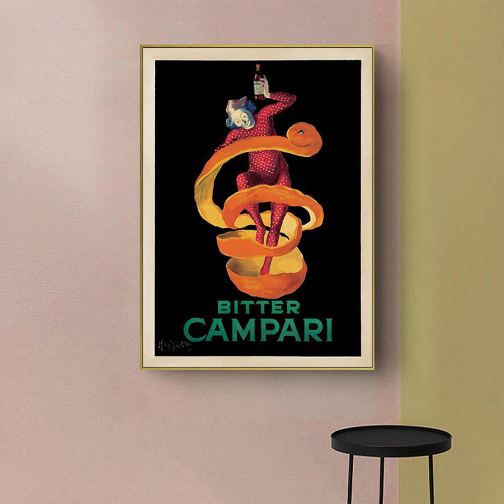 50cmx70cm Bitter Campari Gold Frame Canvas Wall Art