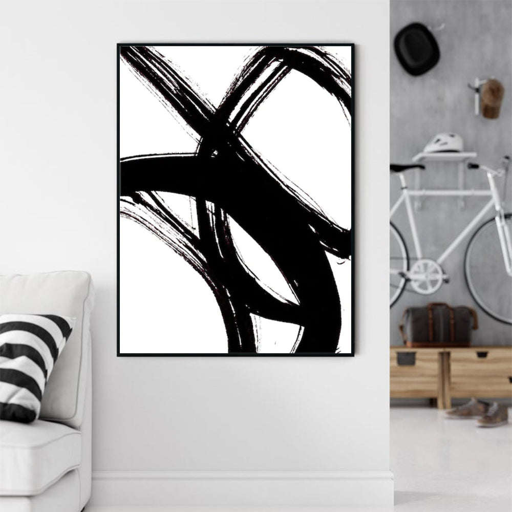 70cmx100cm  Minimalist Black Artwork Black Frame Canvas Wall Art