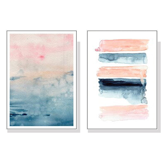 50cmx70cm Abstract Pink 2 Sets White Frame Canvas Wall Art