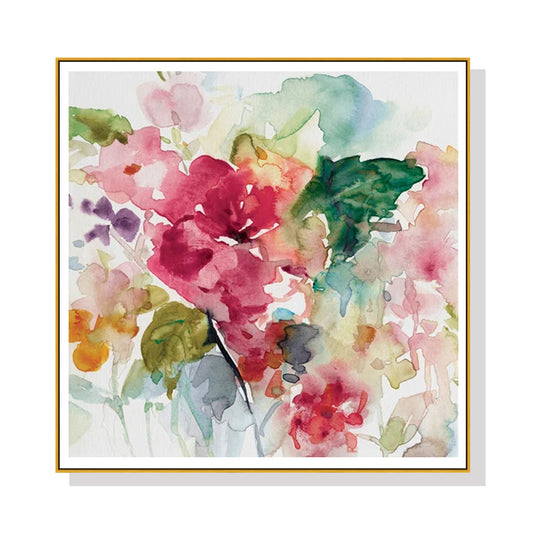 60cmx60cm Floral Brunch Gold Frame Canvas Wall Art