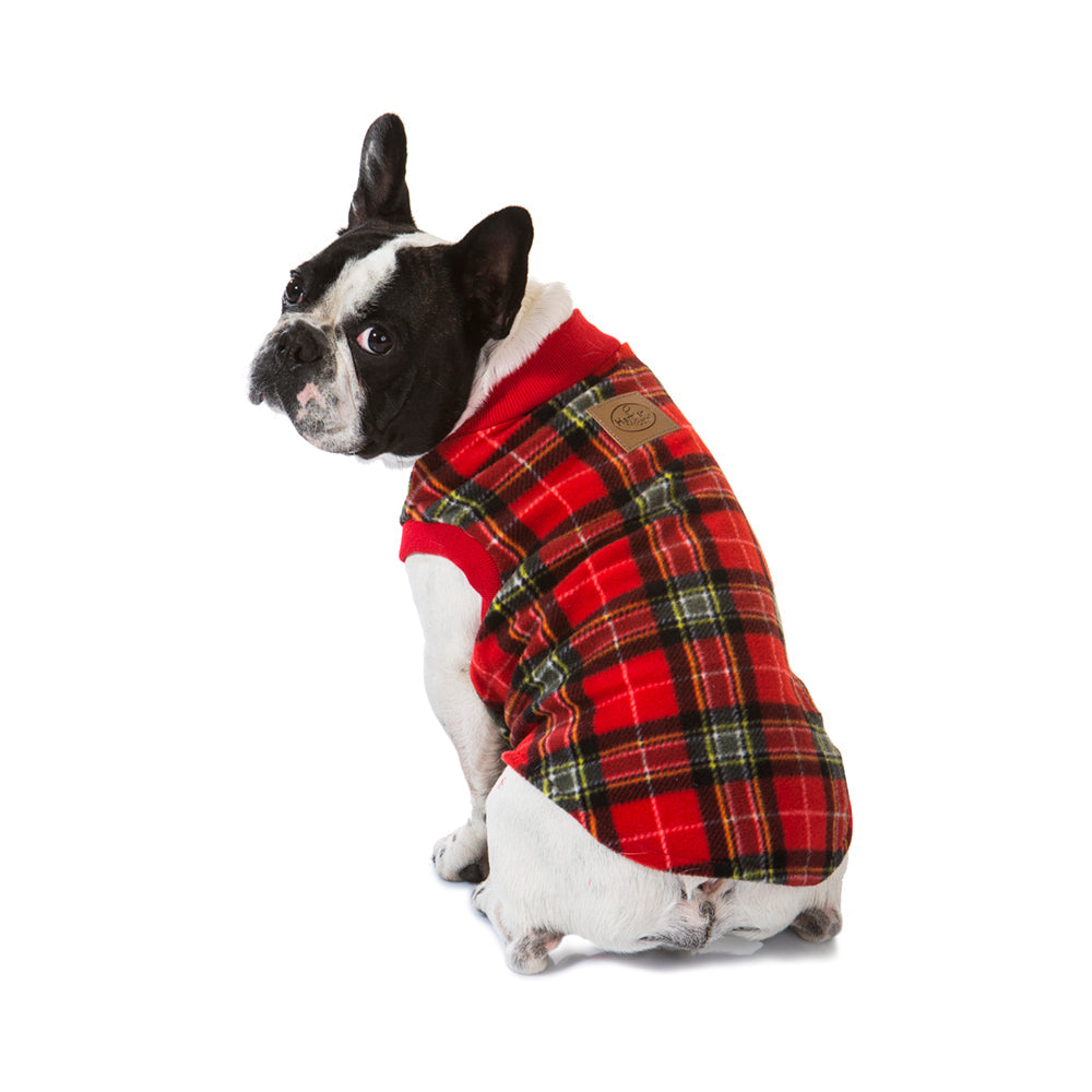 Red Tartan Dog Pyjamas 30cm