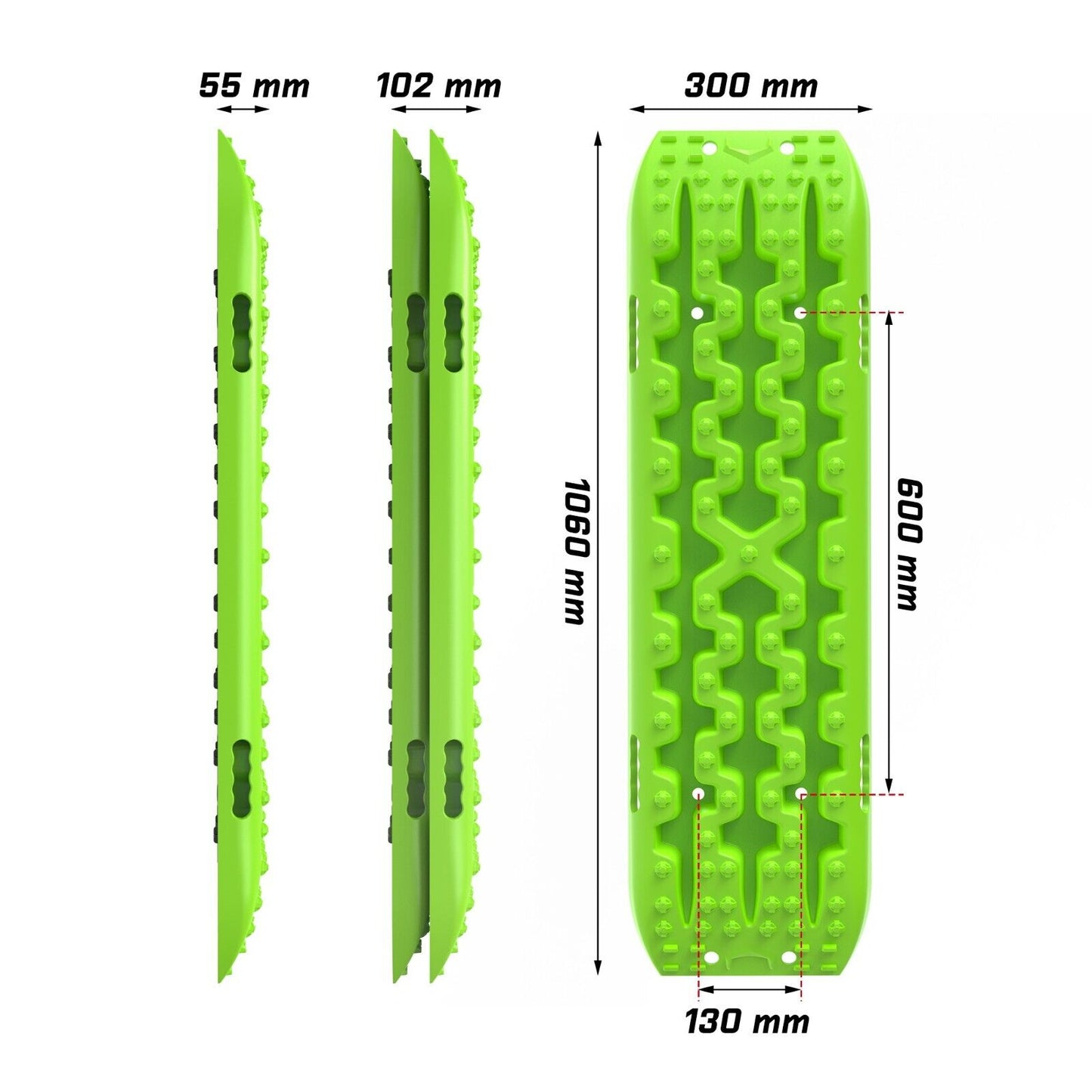 X-BULL Recovery tracks kit Boards Sand Mud Trucks 6pcs strap mounting 4x4 Sand Snow Car green GEN3.0