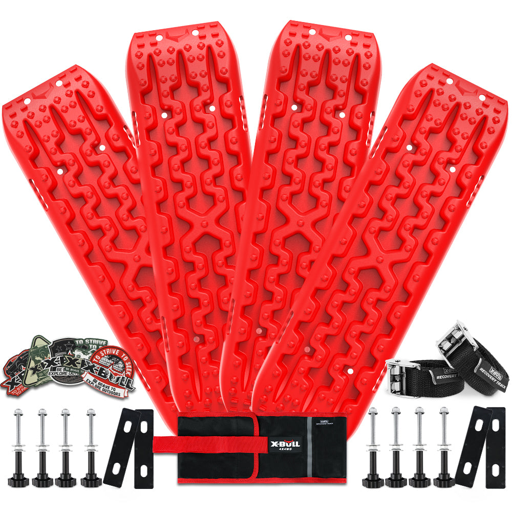 X-BULL Recovery tracks Boards 10T 2 Pairs Sand Mud Snow With Mounting Bolts pins Red