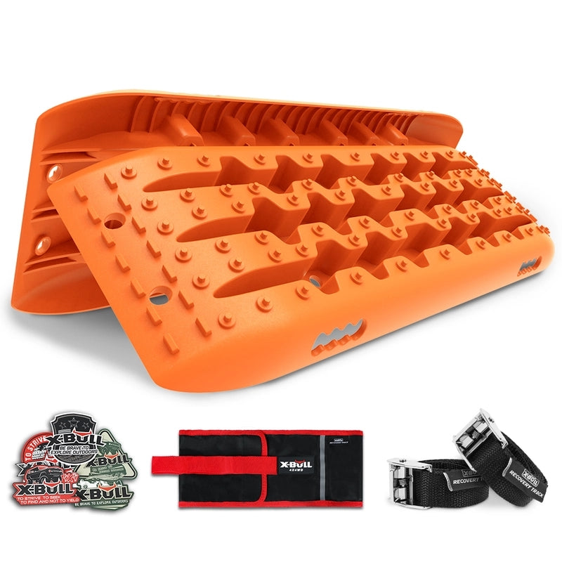 X-BULL KIT2 Recovery tracks 6pcs Board Traction Sand trucks strap mounting 4x4 Sand Snow Car ORANGE