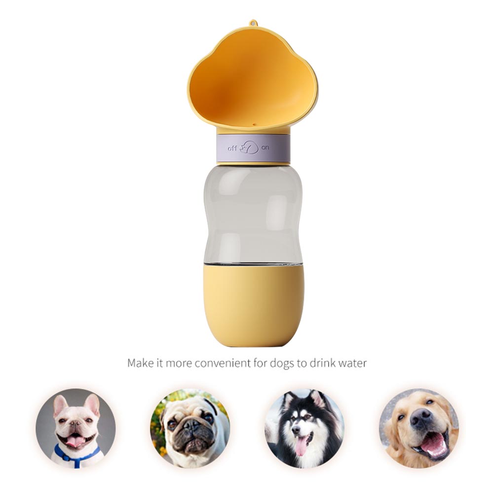 Portable Dog Water Bottle with Food Container Leak Proof Dog Water Dispenser(White)