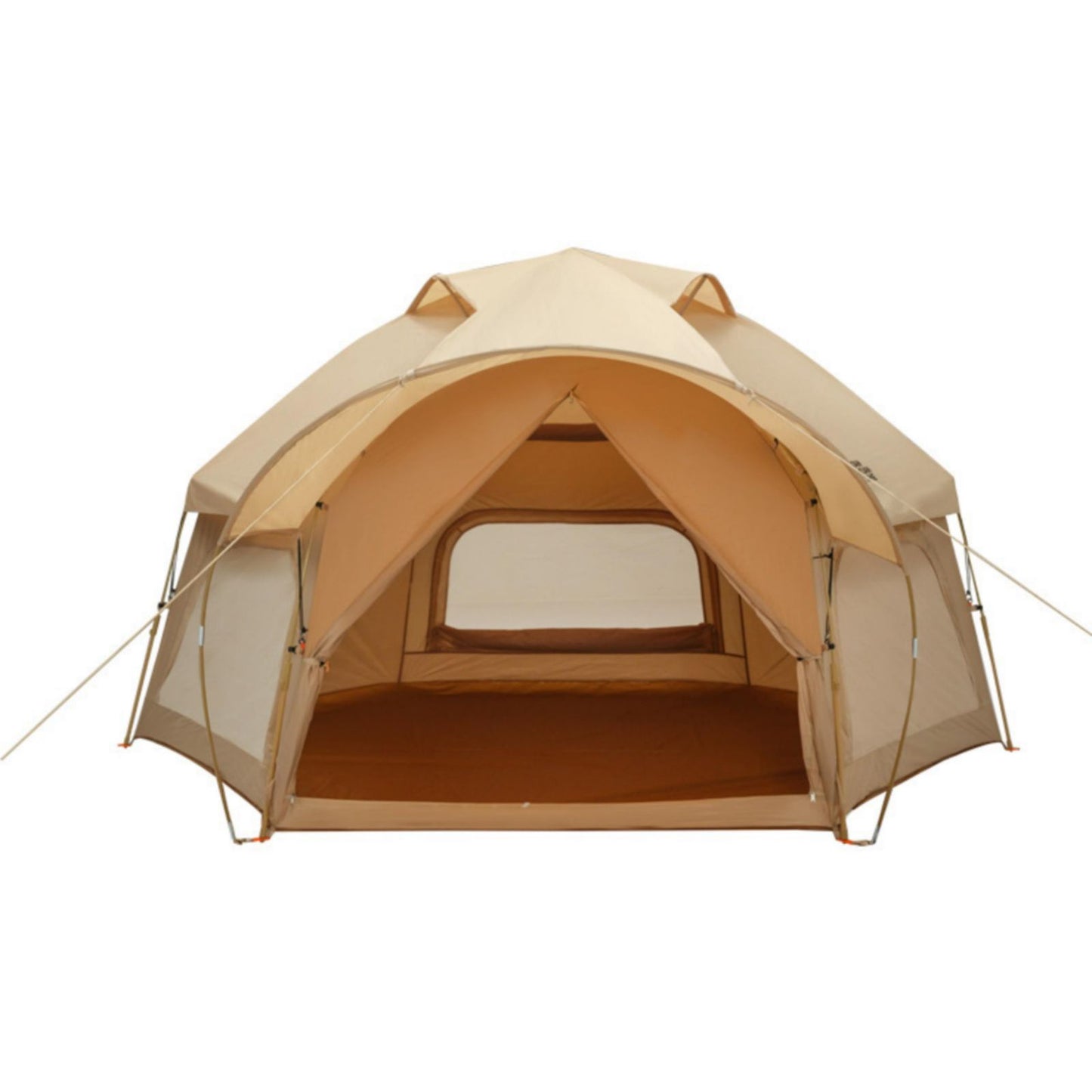 Large Space Luxury Frog Hexagonal Tent 5-8 Person Double Layer - Khaki