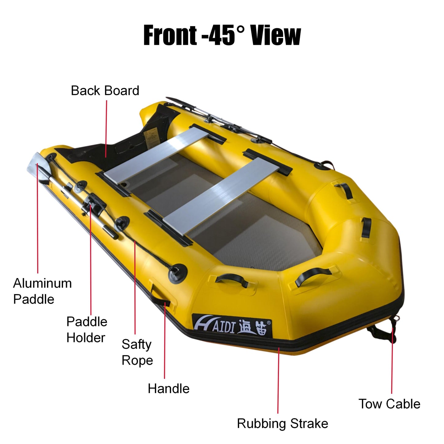 2.3m Inflatable Dinghy Boat Tender Pontoon Rescue- Yellow