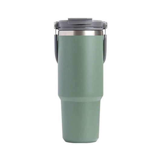 600ML Green Stainless Steel Travel Mug with Leak-proof 2-in-1 Straw and Sip Lid, Vacuum Insulated Coffee Mug for Car, Office, Perfect Gifts, Keeps Liquids Hot or Cold