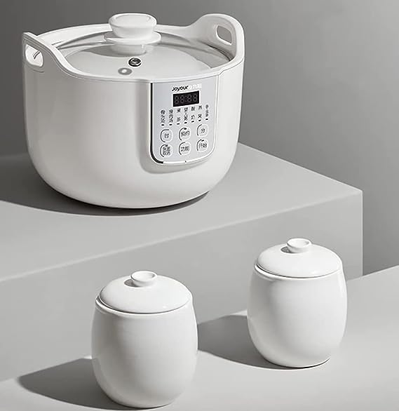 Joyoung White Porclain Slow Cooker 1.8L with 3 Ceramic Inner Containers