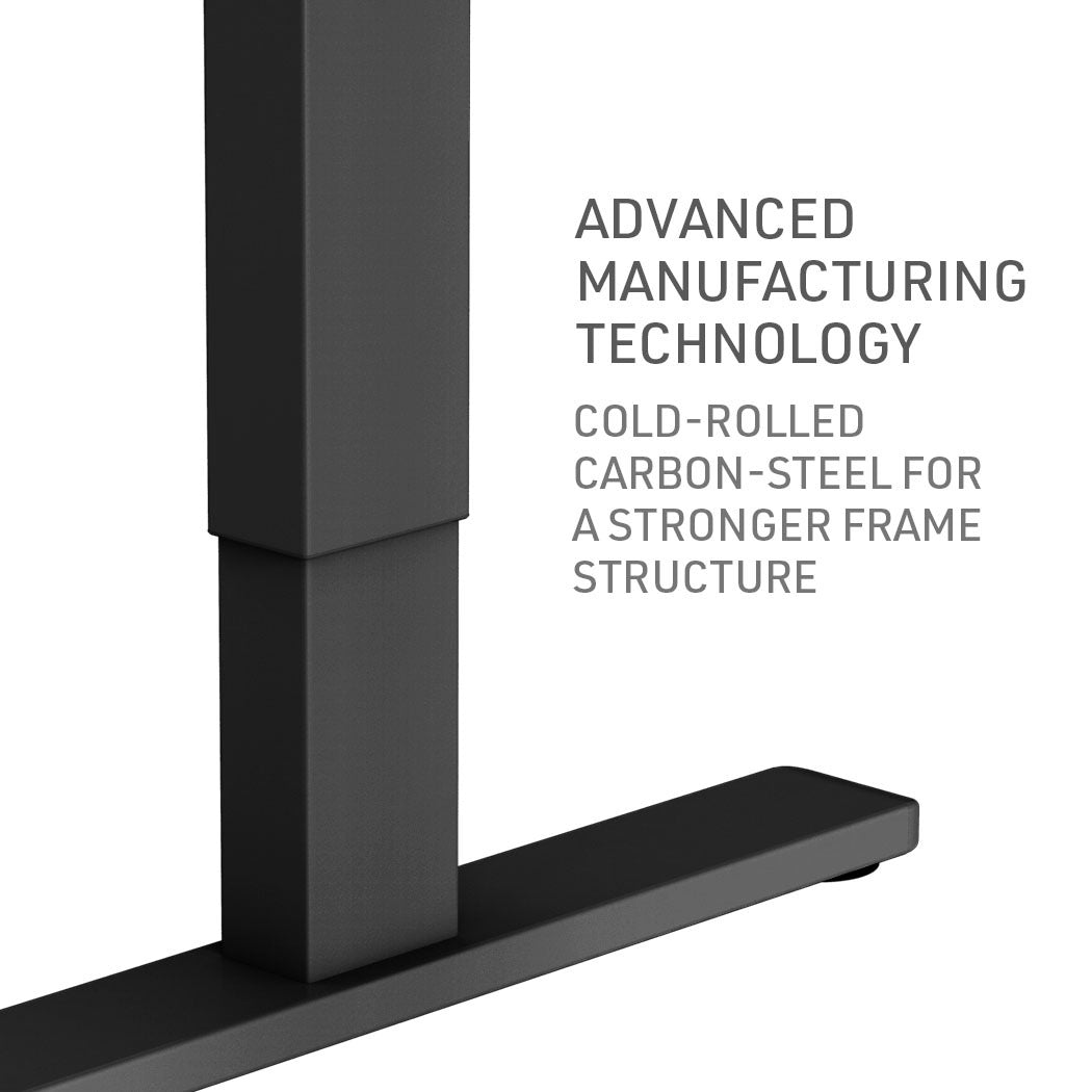 Fortia Sit To Stand Up Standing Desk, 120x60cm, 72-118cm Electric Height Adjustable, 70kg Rated, Oak Style/Black Frame