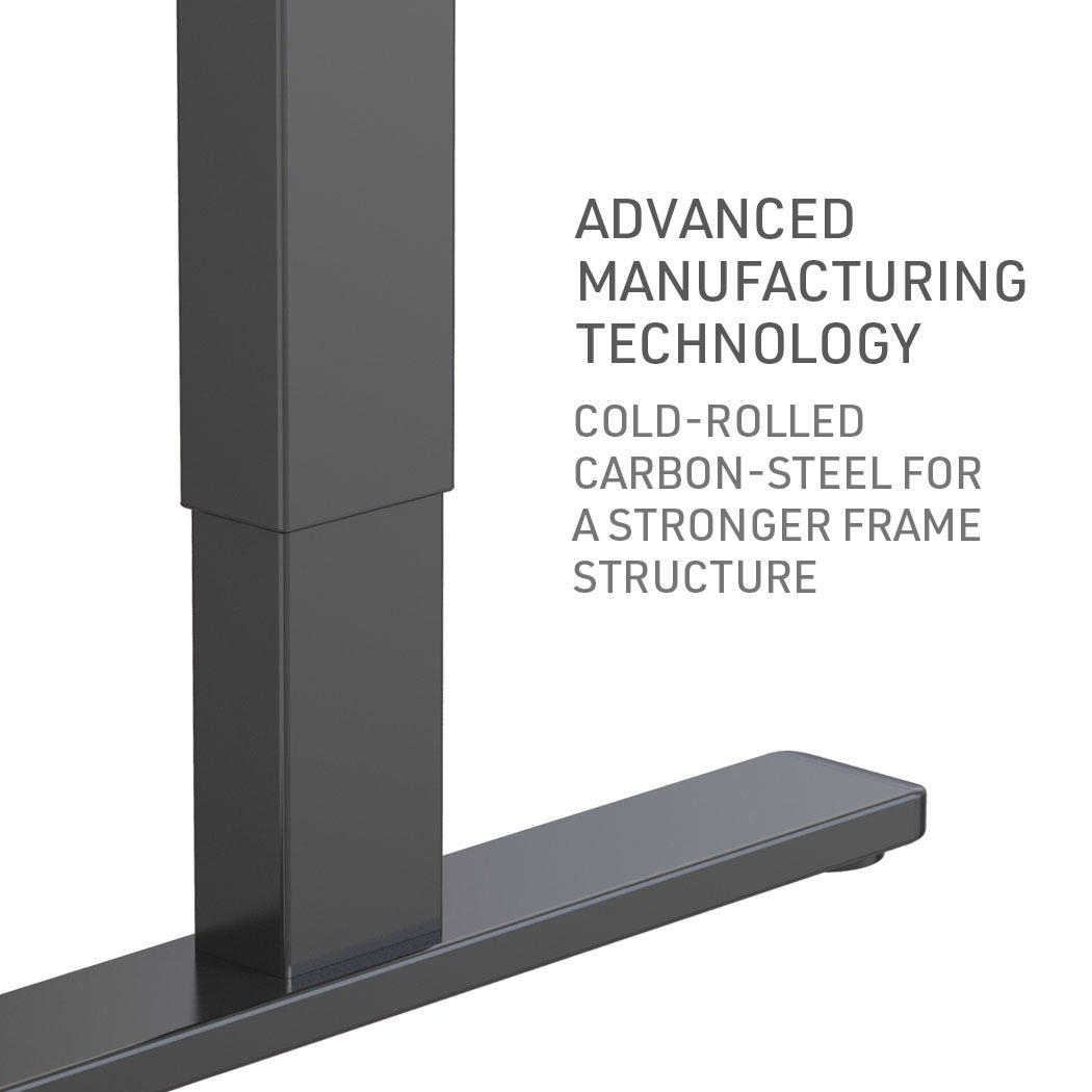 Fortia Sit To Stand Up Standing Desk, 120x60cm, 72-118cm Electric Height Adjustable, 70kg Load, White Oak Style/Black Frame