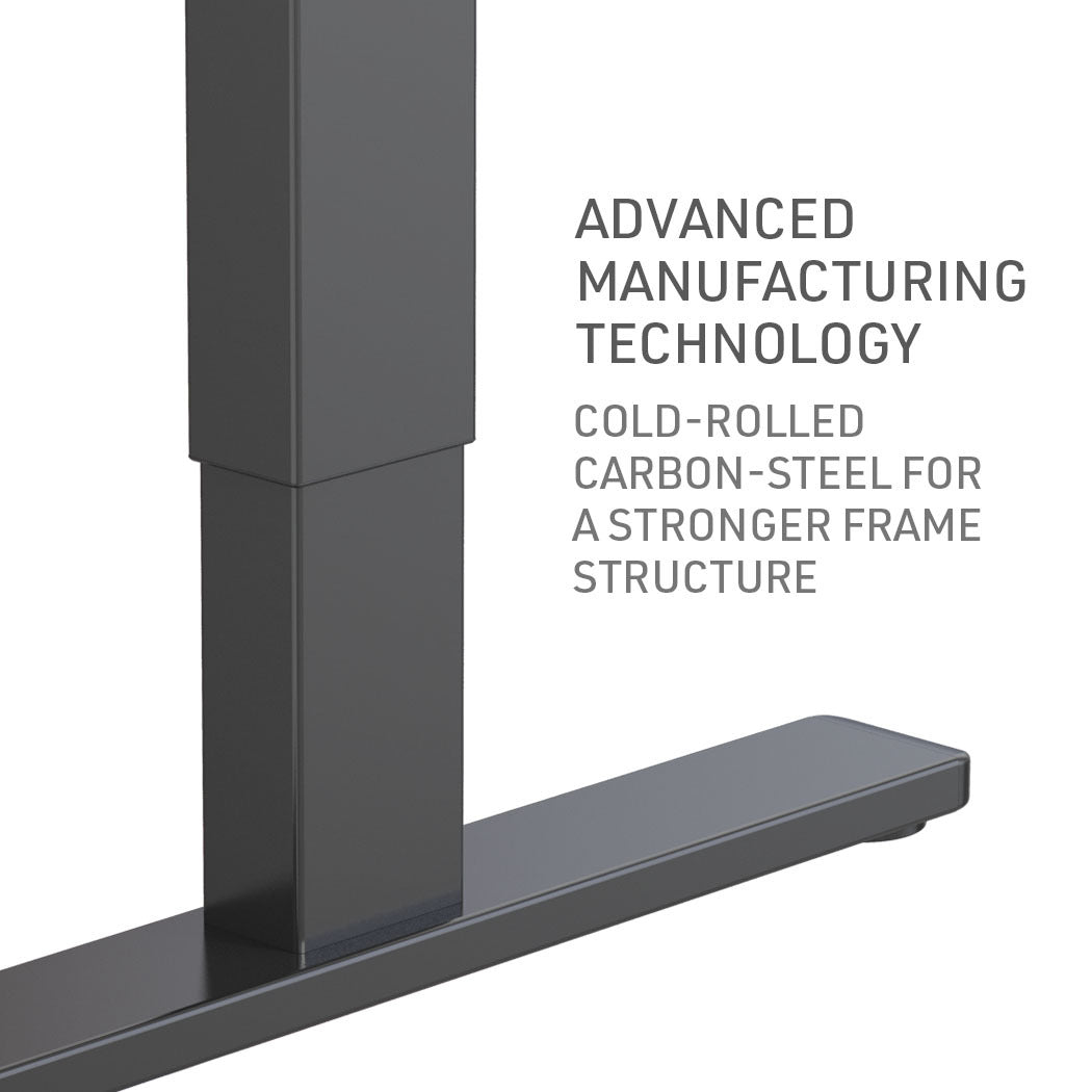 Fortia Sit To Stand Up Standing Desk, 120x60cm, 72-118cm Electric Height Adjustable, 70kg Load, White/Black Frame