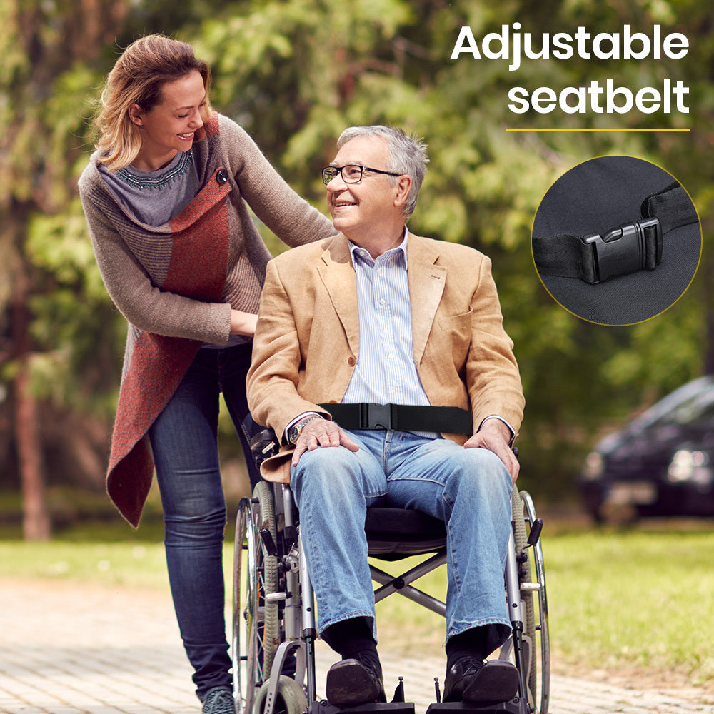 EQUIPMED 24 Inch Portable Folding Wheelchair 24" Mobility Wheel Chair Alloy, Senior Elderly Aid