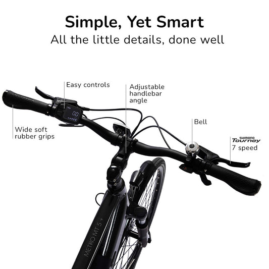 2023 VALK Metro MT 5 + Electric Hybrid Bike, Mid-Drive, Mixte Frame, Medium, Dark Grey