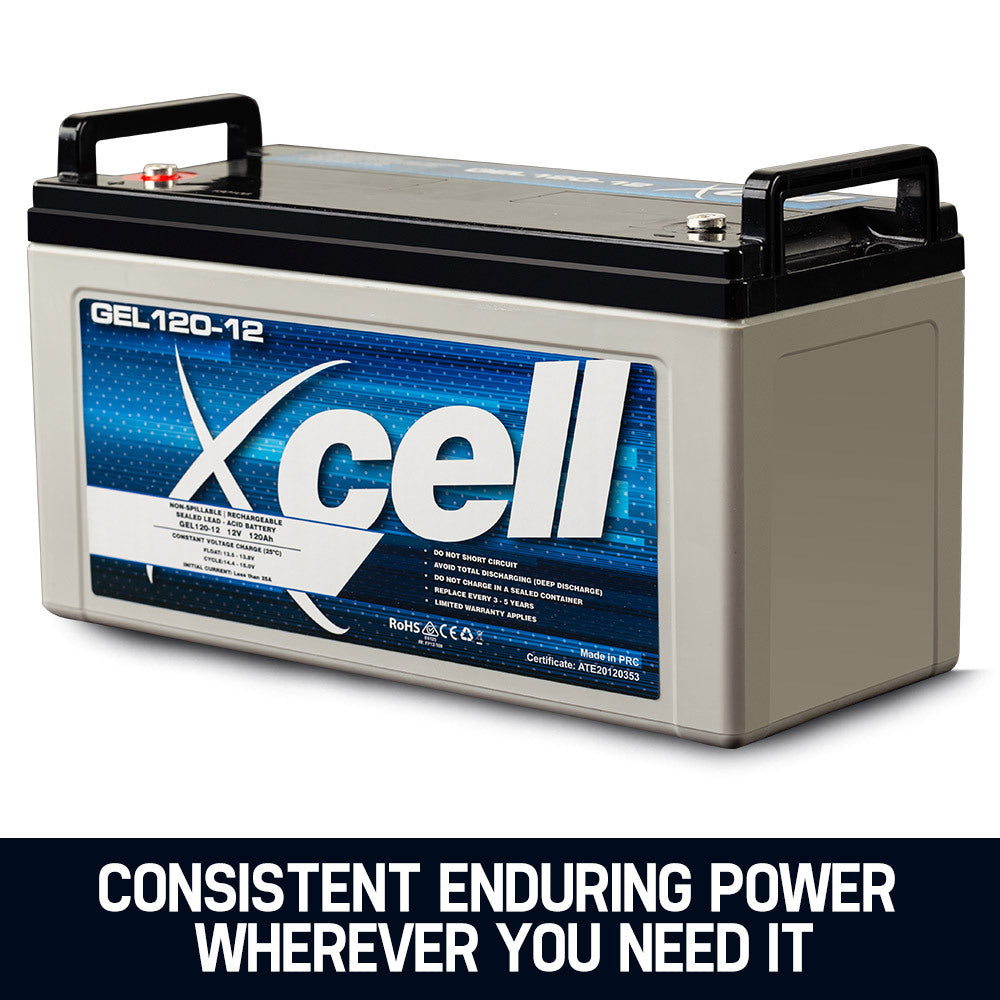 X-CELL GEL Battery 12V 120Ah Portable Sealed SLA Camping Solar Marine