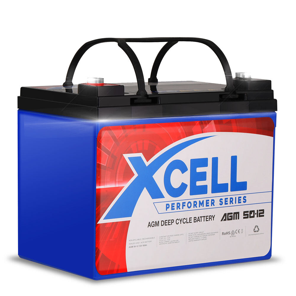 X-Cell 50Ah AGM Battery Deep Cycle 12v Mobility Scooter Golf Cart Camping Volt