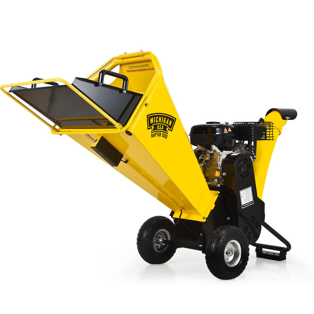 MICHIGAN 8HP Petrol Wood Chipper Portable Garden Shredder Mulcher Machine