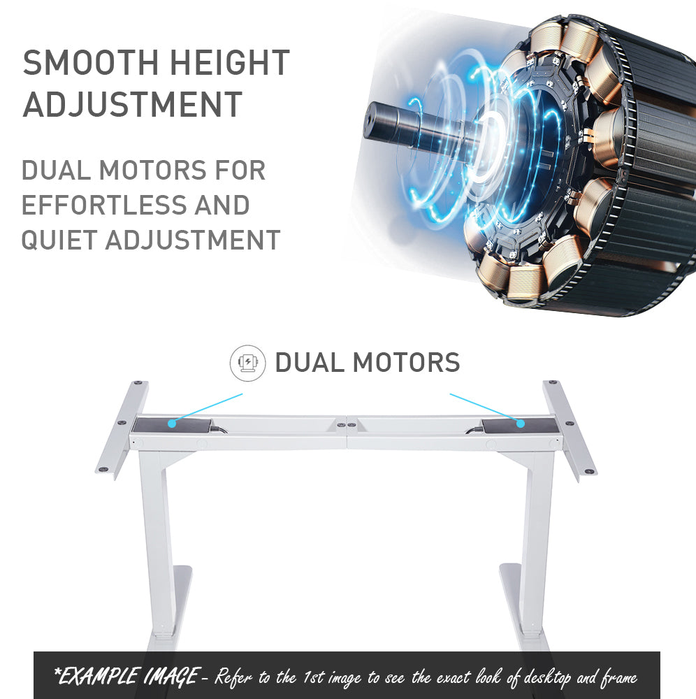 Fortia Sit To Stand Up Standing Desk, 160x75cm, 62-128cm Electric Height Adjustable, Dual Motor, 120kg Load, Arched, Black/Black Frame