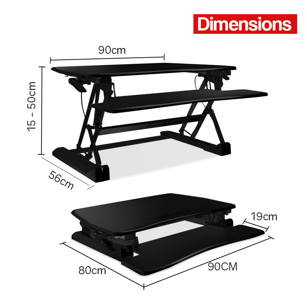 FORTIA Height Adjustable Standing Desk Riser Sit/Stand Computer Desktop Office