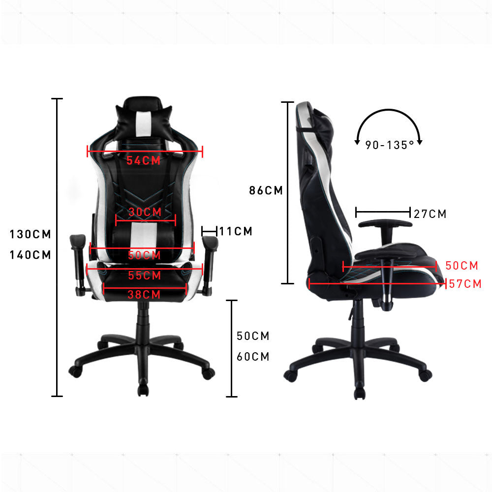 Overdrive Gaming Chair Office Computer Racing PU Leather Executive Race Black