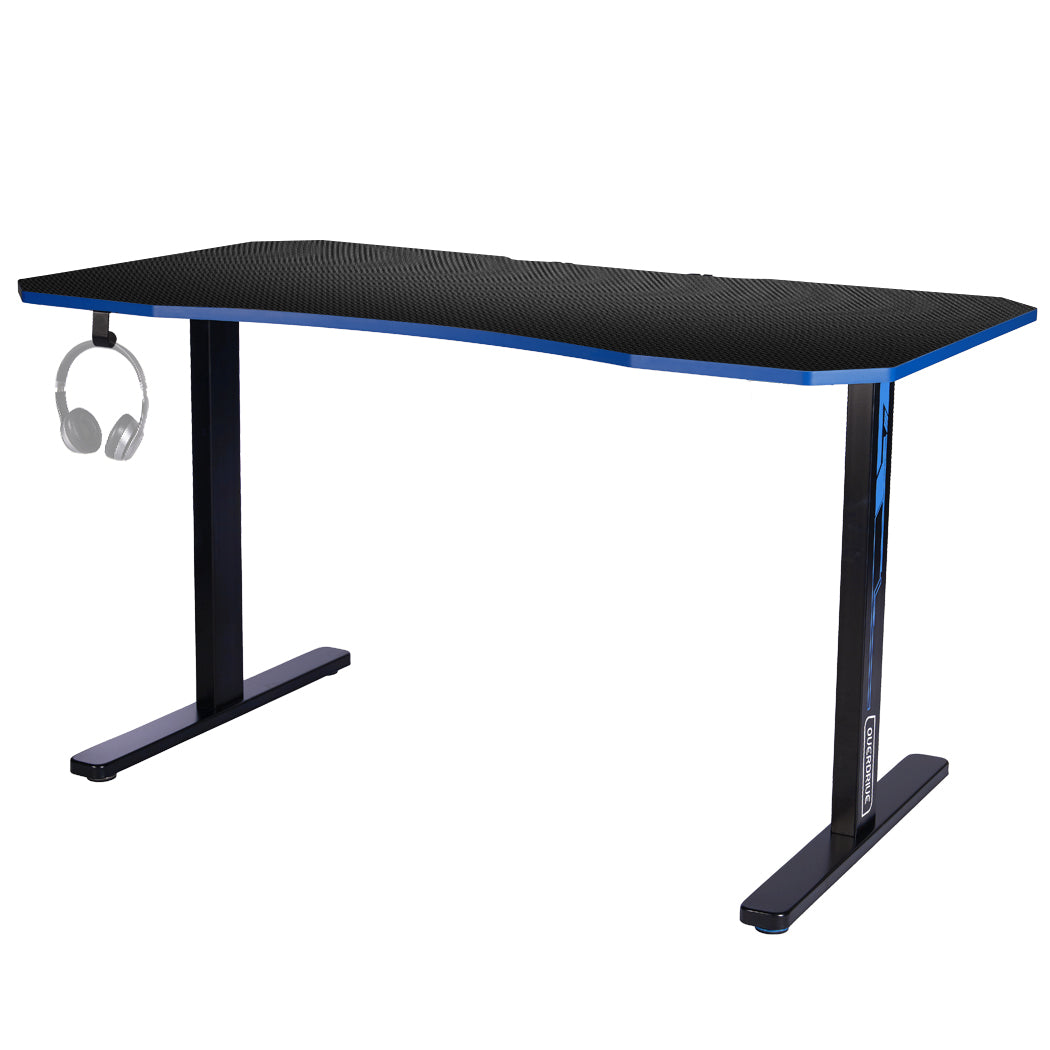 OVERDRIVE Gaming Desk 139cm PC Table Computer Setup Carbon Fiber Style Black