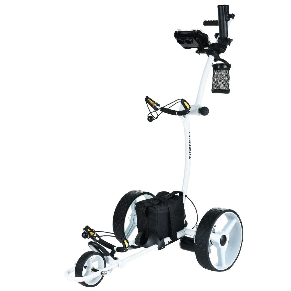 THOMSON Electric Golf Buggy Push Trolley Cart Foldable 18-36 Holes Twin Motor 3 Distance