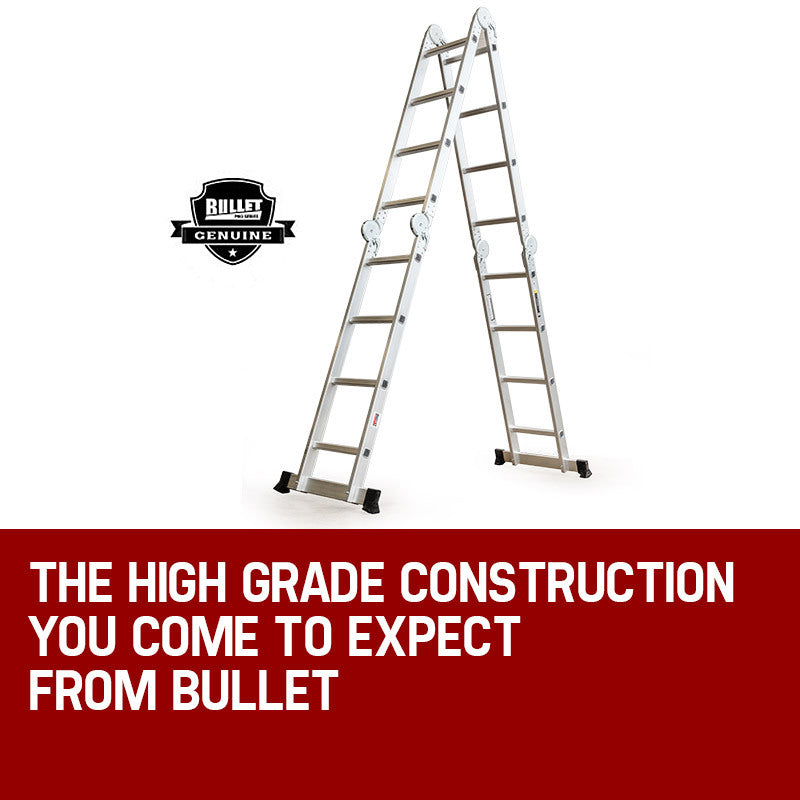 Bullet 5.8m Multipurpose Ladder Aluminium Extension Folding Adjustable Step