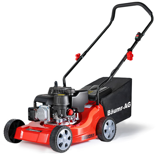 Baumr-AG 139cc Lawn Mower 4-Stroke 16 Inch Petrol Lawnmower Hand Push Engine 35L Catcher