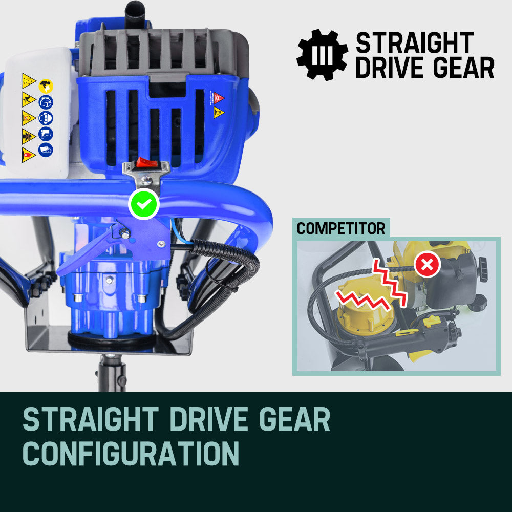 POWERBLADE 88cc Post Hole Digger Petrol Posthole Earth Auger Fence Borer Drill