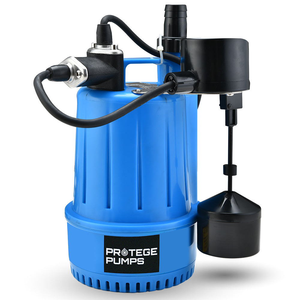 PROTEGE Tight Access Clean/Grey Water Submersible Sump Pump, Vertical Float Switch