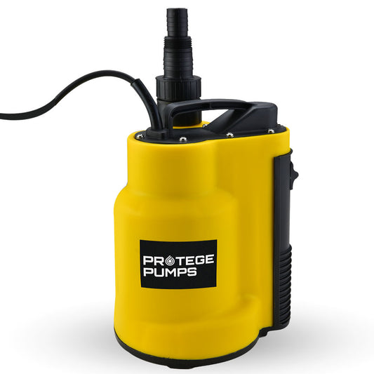 PROTEGE Tight Access Clean/Grey Water Submersible Sump Pump, Integrated Float Switch