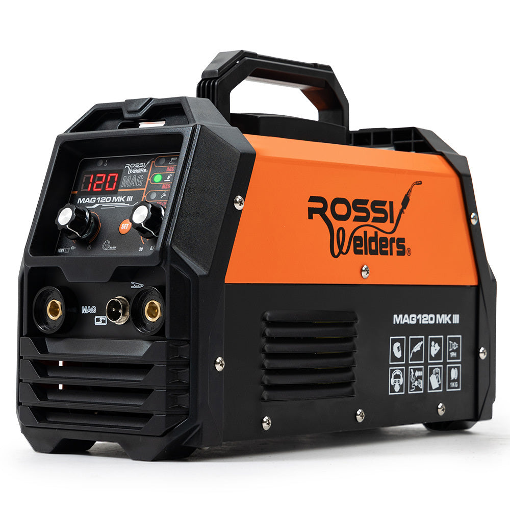 ROSSI 120 Amp Portable Inverter MMA MAG Gasless Lift-Arc Welder